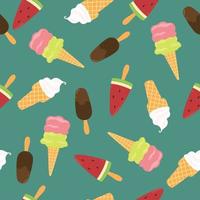 Seamless pattern with ice cream. Vector graphics.