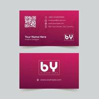 Deep magenta business card with mandala background and QR code vector