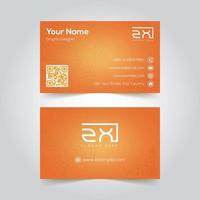 Deep orange business card with mandala background and QR code vector