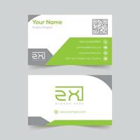 Green and ash-colored simple business card design