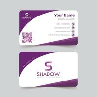 Simple violet color professional business card vector