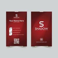 Dark red horizontal business card template for office vector