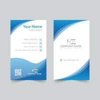 Blue horizontal business card template for corporate office vector