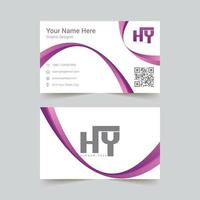 Purple professional business card with bar code vector