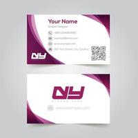 Blueberry-colored corporate business card vector