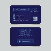 Neon effect corporate business card vector