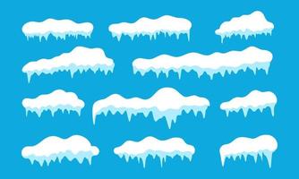 Snow is melting in many forms. Snow on a blue background vector