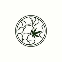 diseño de ilustración de logotipo de cannabis de belleza para su empresa o negocio vector