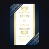 Elegant wedding invitation with pattern motif vector