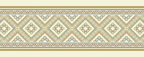 Vintage ornament style ethnic seamless borders vector