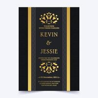 Elegant wedding invitation with pattern motif vector