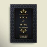 Elegant wedding invitation with pattern motif vector