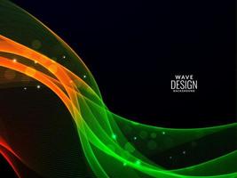 Abstract color flowing stylish wave in dark background illustration pattern vector