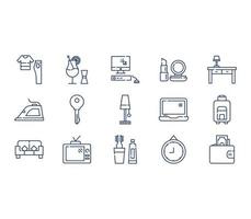 Lifestyle and appliances icon set vector