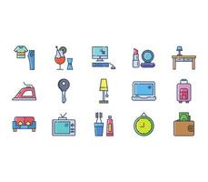 Lifestyle and appliances icon set vector