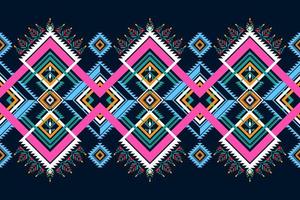 traditional ethnic geometric pattern background design for backgrounds carpet wallpaper clothes wrap fabric seamless embroidery style vector illustration