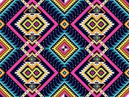 traditional ethnic geometric pattern background design for backgrounds carpet wallpaper clothes wrap fabric seamless embroidery style vector illustration