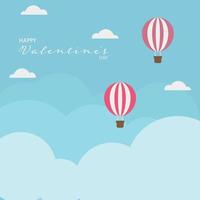 Hot Air Balloon in Valentine's Day vector