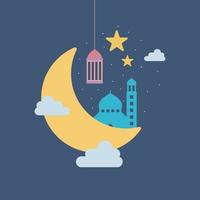 Colorful Illustration with a Mosque vector