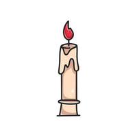 Burning candle with dripping wax clipart vector