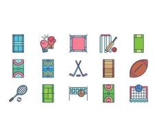 Games and stadium icon set vector