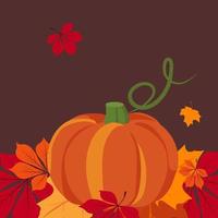 Autumn background with pumpkin. illustration Pro Vector