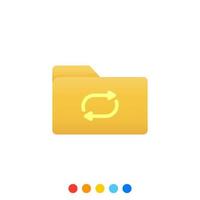 Flat folder design element with a loop symbol, Folder icon, Vector and Illustration.