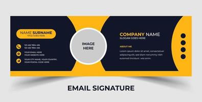 Minimalist email signature template design or email footer and personal social media cover vector