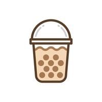 Pearl milk tea glass icon, Vector, Icon, Illustration. vector