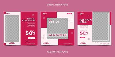 Fashion sale for social media feed template. Suitable for web internet ads, promotion brand, sale promotion, etc. vector