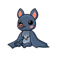 Cute little bat cartoon sitting vector