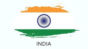 vector de diseño de bandera india angustiado de textura grunge