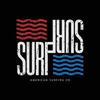 Surfing illustration typography. perfect for t shirt design vector