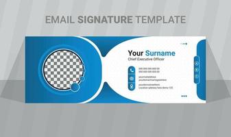 Professional Email Signature Template or Email Footer and Personal Social Media Cover Design vector