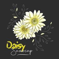 vector flower illustration. white daisy snowcap.