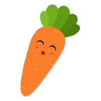 Cute cartoon carrot, vector, kawaii illustration vector