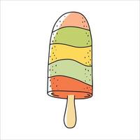 Vector illustration of ice cream in the style of a doodle.Hand-drawn sweet ice cream. Isolated on a white background