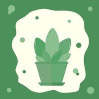 Green flower in a pot vector