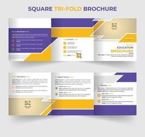 Abstract education square business brochure template design vector