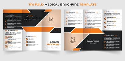 Creative medical company trifold brochure design template vector