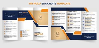 Modern trifold business profile brochure design template vector