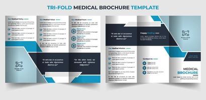 Modern medical trifold brochure template design vector