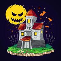 Halloween creepy castle vector