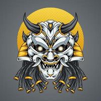 Japanese mask with robotic style vector