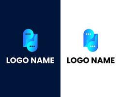 letra s y p con plantilla de diseño de logotipo moderno de chat vector