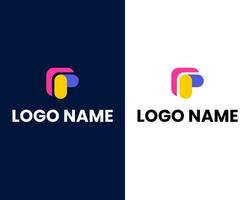 plantilla de diseño de logotipo colorido letra f vector