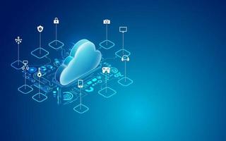 isometric cloud computing vector