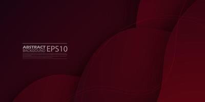 Abstract dark red wavy background with gradient color on background. Eps10 vector