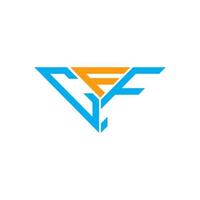 Diseño creativo del logotipo de la letra cff con gráfico vectorial, logotipo simple y moderno de cff en forma de triángulo. vector