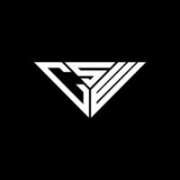 Diseño creativo del logotipo de la letra csw con gráfico vectorial, logotipo csw simple y moderno en forma de triángulo. vector